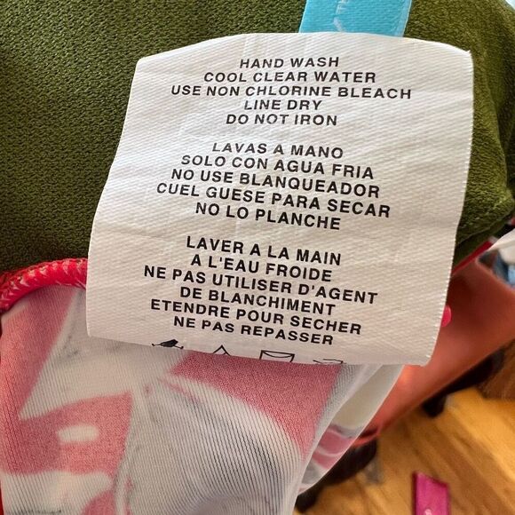 Beach Betty by Miracle Brands Slimming Tie Front Bikini Top Fruit Print Coral Ye - Picture 10 of 10